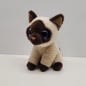 Velvet Ty Plush Cat with Blue Eyes